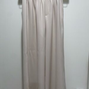 Theory Relaxed Crepe Cream Wide-Leg Trouser